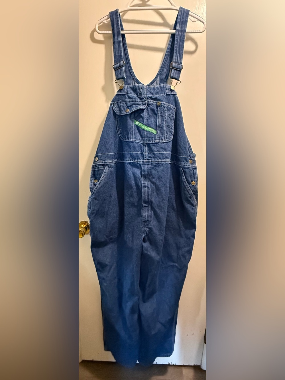 Vintage Key 48 X 30 Relaxed Fit Men's Denim Overalls in Blue